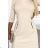 420-2 MARY Dress with gold zippers - Beige