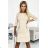 420-2 MARY Dress with gold zippers - Beige