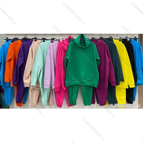 Women's Long Sleeve Long Sweatpants and Hoodie Set (S/M ONE SIZE) ITALIAN FASHION IMWGS231293