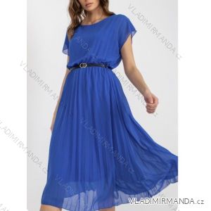 Women's Long Chiffon Belt Short Sleeve Dress (S/M ONE SIZE) ITALIAN FASHION IMWBB231294