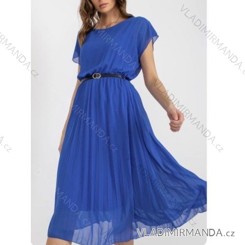 Women's Long Chiffon Belt Short Sleeve Dress (S/M ONE SIZE) ITALIAN FASHION IMWBB231294