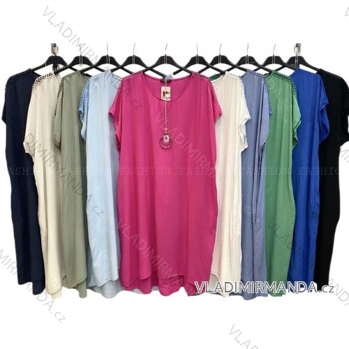 Women's Long Chiffon Short Sleeve Dress (S/M ONE SIZE) ITALIAN FASHION IMWGS231048