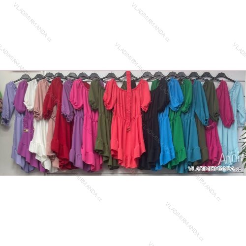 Women's Long Chiffon Short Sleeve Dress (S/M ONE SIZE) ITALIAN FASHION IMWGS231048