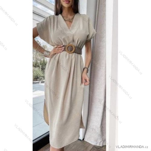 Women's Long Chiffon Short Sleeve Dress (S/M ONE SIZE) ITALIAN FASHION IMWGS231048