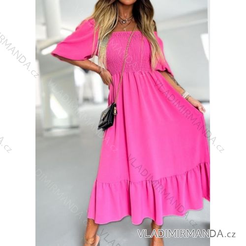 Women's Summer Long Flip Flops Carmen Short Sleeve Dress (S/M ONE SIZE) ITALIAN FASHION IMWCC231370