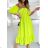 Women's Summer Long Flip Flops Carmen Short Sleeve Dress (S/M ONE SIZE) ITALIAN FASHION IMWCC231370