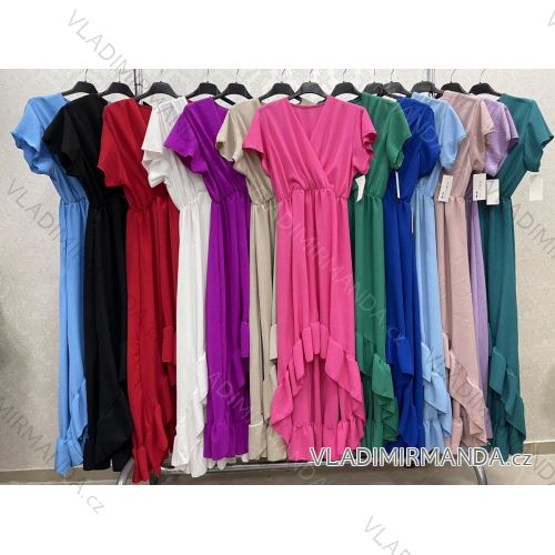 Women's Long Short Sleeve Dress (S/M ONE SIZE) ITALIAN FASHION IMWGK231376