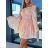 Women's Long Chiffon Short Sleeve Dress (S/M ONE SIZE) ITALIAN FASHION IMWGS231048