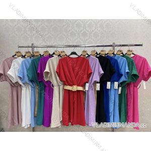 Women's Elegant Belt Short Sleeve Dress (S/M ONE SIZE) ITALIAN FASHION IMWKK231494