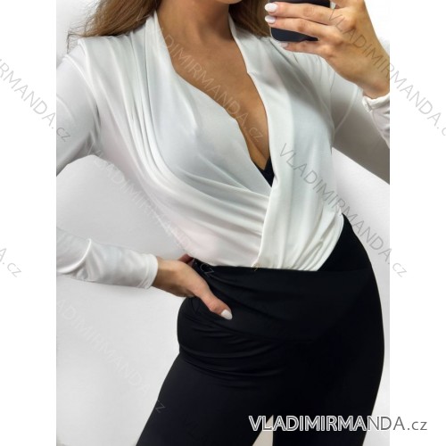 Body dlouhý rukáv dámské (S/M ONE SIZE) ITALSKá MODA IM923986/DU S/M white