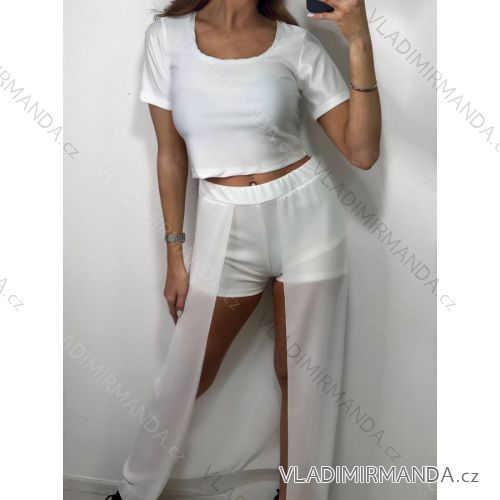 Šaty letní na ramínka dámské (S/M ONE SIZE) ITALSKÁ MÓDA IMPBB22B21841 S/M white
