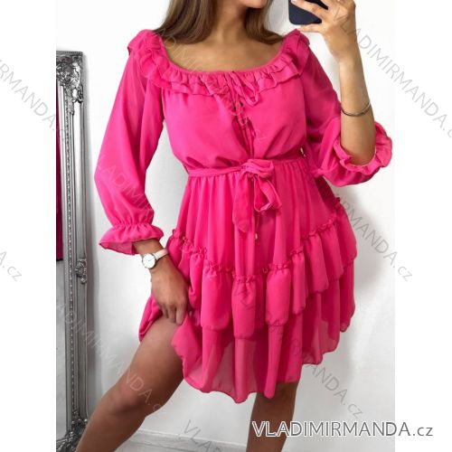 Women's 3/4 Long Sleeve Summer Dress (S/M ONE SIZE) ITALIAN FASHION IMW230931