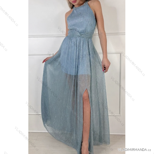 Women's Long Chiffon Short Sleeve Dress (S/M ONE SIZE) ITALIAN FASHION IMWGS231048