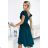425-1 MATILDE Dress with a neckline and short sleeves - green