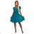 424-1 Chiffon pleated dress with a neckline and frills - sea color
