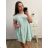 Women's Casual Cotton Short Sleeve Dress (S/M/L ONE SIZE) ITALIAN FASHION IMC23153 XL/2XL Light blue