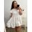 Women's Casual Cotton Short Sleeve Dress (S/M/L ONE SIZE) ITALIAN FASHION IMC23153 XL/2XL Light blue