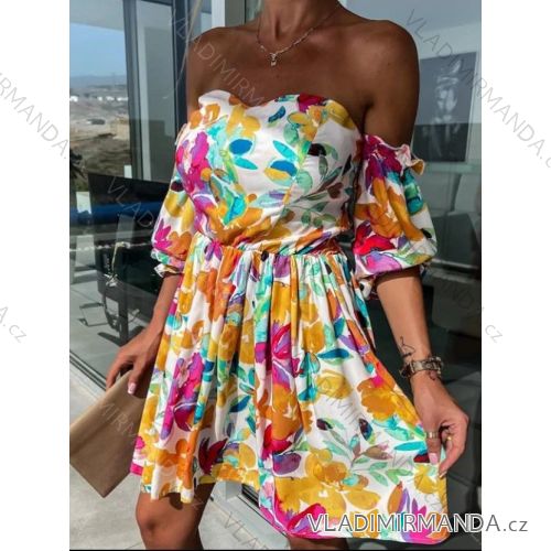 Women's summer carmen off the shoulder dress (S/M ONE SIZE) ITALIAN FASHION IMM23M53197