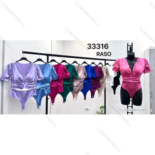Women's Elegant Short Sleeve Bodysuit (S/M ONE SIZE) ITALIAN FASHION IMM23M33316