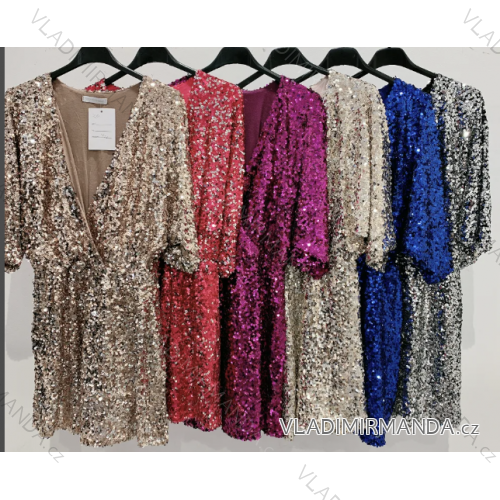 Women's Long Chiffon Short Sleeve Dress (S/M ONE SIZE) ITALIAN FASHION IMWGS231048
