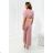 Jumpsuit with a decorative belt at the waist powder pink