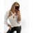 T-shirt elegant long sleeve women (S / M ONE SIZE) ITALIAN FASHION IMWK21008 S/M white
