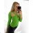 T-shirt elegant long sleeve women (S / M ONE SIZE) ITALIAN FASHION IMWK21008 S/M white