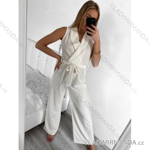Overal dlouhý elegantní carmen dámský (S/M ONE SIZE) TURECKÁ MÓDA IMWK22EB22418 S/M white