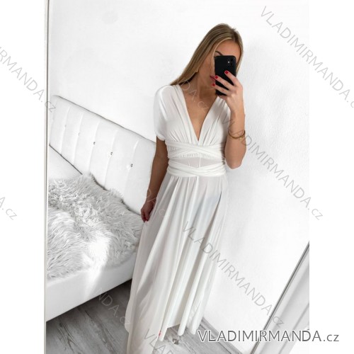 Šaty letní na ramínka dámské (S/M ONE SIZE) ITALSKÁ MÓDA IMPBB22B21841 L/XL white