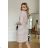 Women's Plus Size (42-46) Long Elegant Party Sleeveless Dress POLISH FASHION PMLBC23265-10 béžová 34