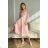 Women's Plus Size (42-46) Long Elegant Party Sleeveless Dress POLISH FASHION PMLBC23265-10 light pink 34