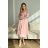 Women's Plus Size (42-46) Long Elegant Party Sleeveless Dress POLISH FASHION PMLBC23265-10 light pink 34