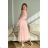 Women's Plus Size (42-46) Long Elegant Party Sleeveless Dress POLISH FASHION PMLBC23265-10 light pink 34