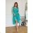 Women's Plus Size (42-46) Long Elegant Party Sleeveless Dress POLISH FASHION PMLBC23265-10 turquoise 34