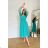 Women's Plus Size (42-46) Long Elegant Party Sleeveless Dress POLISH FASHION PMLBC23265-10 turquoise 34