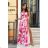 Women's Plus Size (42-46) Long Elegant Party Sleeveless Dress POLISH FASHION PMLBC23265-10 pink 34