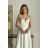 Women's Plus Size (42-46) Long Elegant Party Sleeveless Dress POLISH FASHION PMLBC23265-10 white 36
