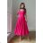 Women's Plus Size (42-46) Long Elegant Party Sleeveless Dress POLISH FASHION PMLBC23265-10 pink 34