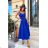 Women's Plus Size (42-46) Long Elegant Party Sleeveless Dress POLISH FASHION PMLBC23265-10 Royal blue 36