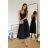 Women's Plus Size (42-46) Long Elegant Party Sleeveless Dress POLISH FASHION PMLBC23265-10 black 34