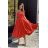 Women's Plus Size (42-46) Long Elegant Party Sleeveless Dress POLISH FASHION PMLBC23265-10 red 40