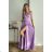 Women's Plus Size (42-46) Long Elegant Party Sleeveless Dress POLISH FASHION PMLBC23265-10 purple 36