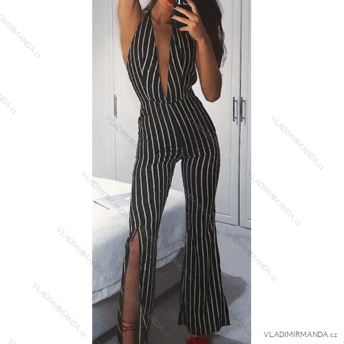 Women's Stripe Sleeveless Long Jumpsuit (S/M ONE SIZE) ITALIAN FASHION IMPCF2327442