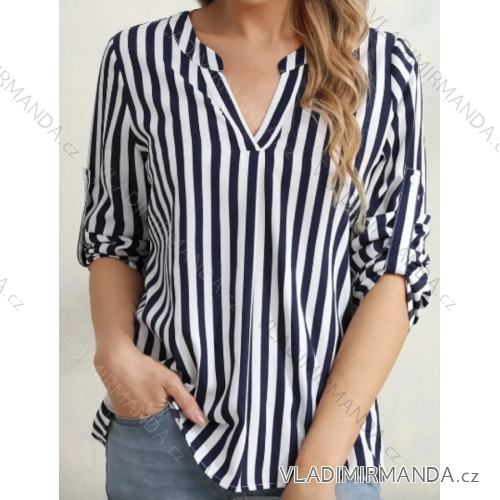 Tunic Shirt Long Sleeve Women's Stripe (S/M ONE SIZE) ITALIAN FASHION IMPCF2336287