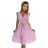 374-3 POLINA Pleated dress with a neckline and frills - dirty pink