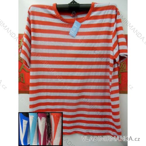 T-shirt short sleeve cotton overweight striped (m-3xl) HAF W-205