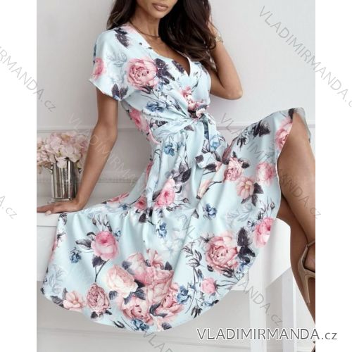 Women's Elegant Summer Short Sleeve Dress (S/M ONE SIZE) ITALIAN FASHION IMWGB231607