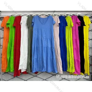 Women's Long Chiffon Short Sleeve Dress (S/M ONE SIZE) ITALIAN FASHION IMWGS231048