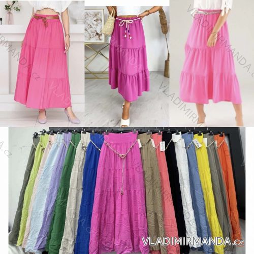 Women's Belted Long Skirt (S/M ONE SIZE) ITALIAN FASHION IMWBB231652