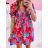 Women's Long Chiffon Short Sleeve Dress (S/M ONE SIZE) ITALIAN FASHION IMWGS231048